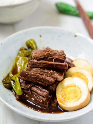 Korean soy braised beef side dish