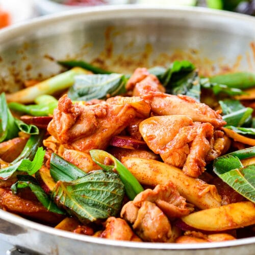 DSC4796 3 500x500 - Dakgalbi (Stir-fried Spicy Chicken)