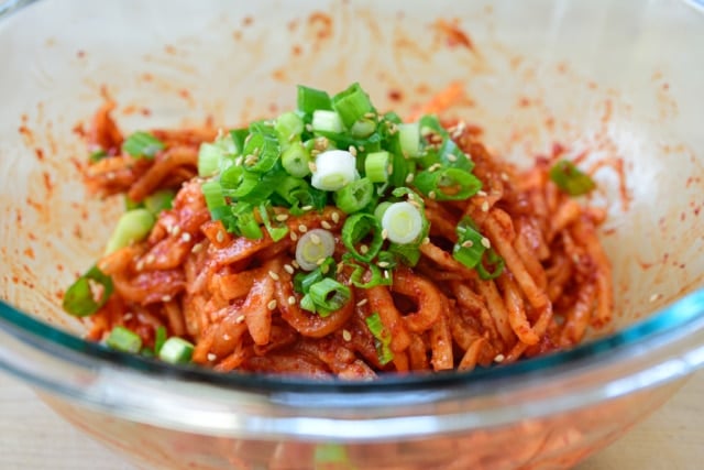 DSC6818 2 640x427 - Musaengchae (Spicy Radish Salad)