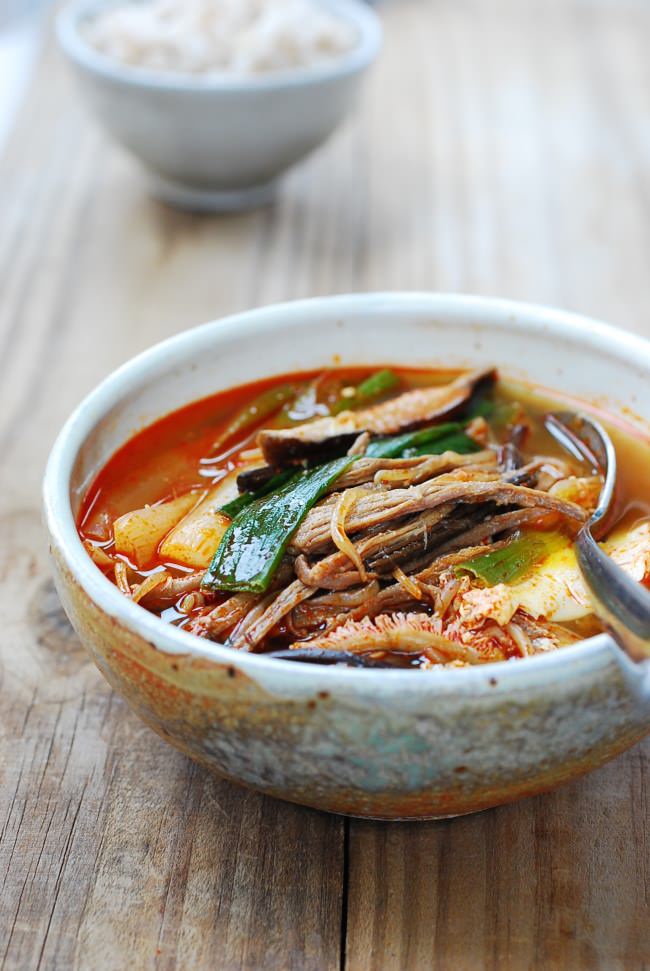 DSC 04021 e1419049006538 - Yukgaejang (Spicy Beef Soup with Vegetables)