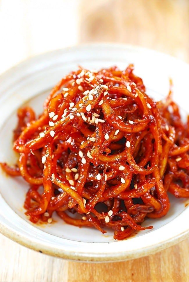 DSC 0480 1 e1475467459617 - Ojingeochae Muchim (Spicy Dried Squid Strips)