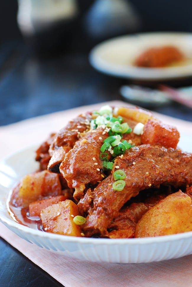 DSC 0728 e1425265998233 - Slow Cooker Pork Ribs (Maeun Dwaeji Galbijjim)