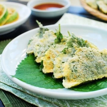 DSC 0822 350x350 - Kkaennip Jeon (Pan-fried Stuffed Perilla Leaves)