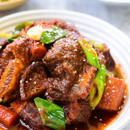 DSC 1297 500x500 - Instant Pot Spicy Galbijjim (Braised Short Ribs)