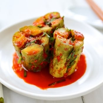 DSC 1476 2 350x350 - Oi Sobagi (Stuffed Cucumber Kimchi)