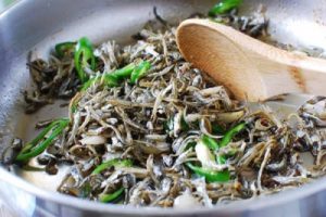 Korean dried anchovies stir-fry