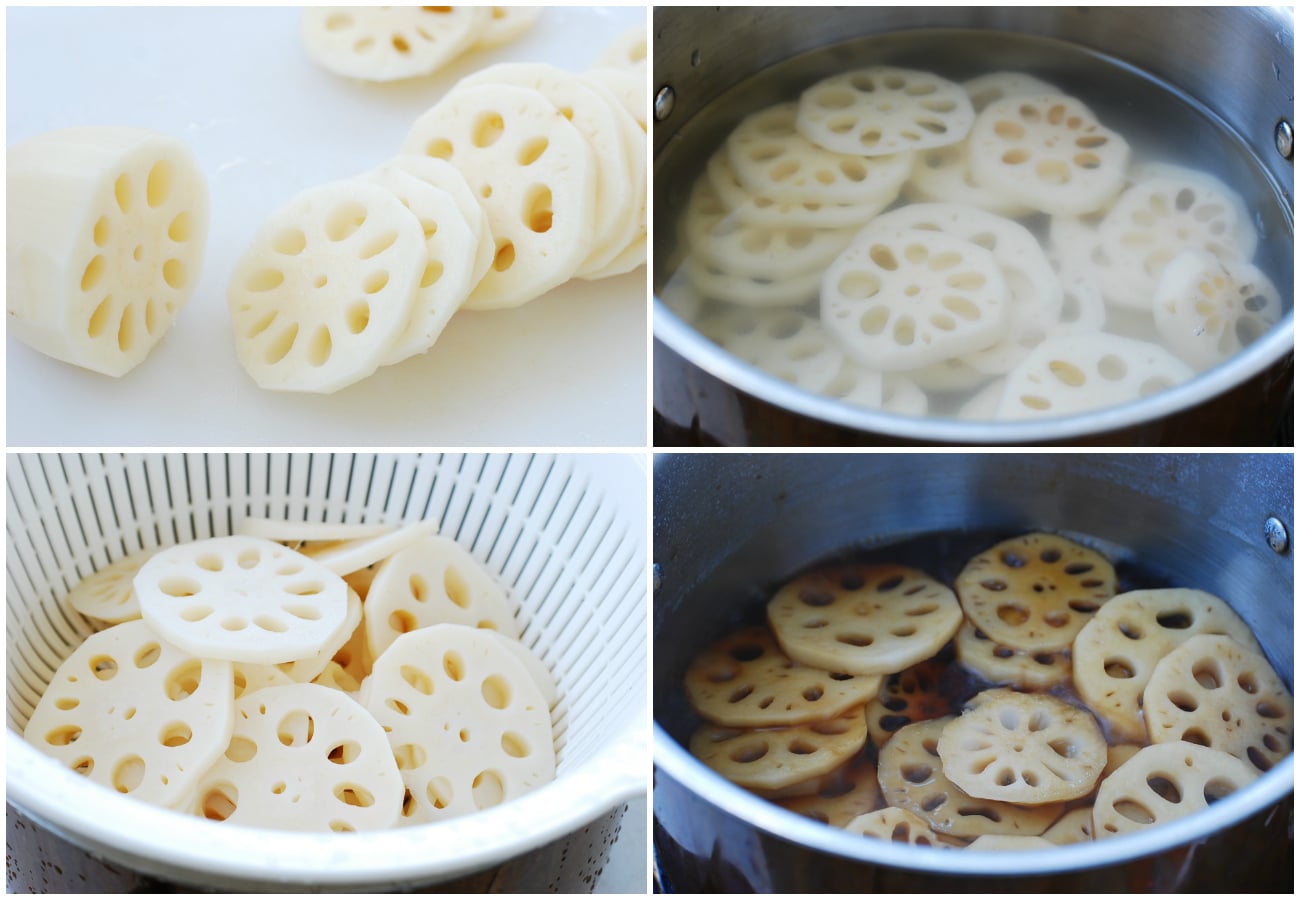 Yeonguen jorim process - Yeongeun jorim (Sweet Soy Braised Lotus Roots)